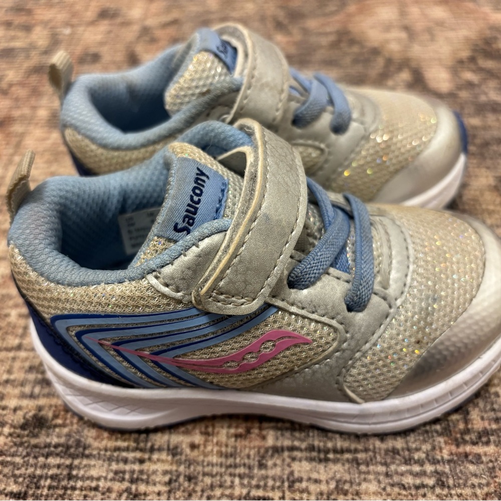 Saucony Kids' Sparkle Sneakers - Blue and Pink